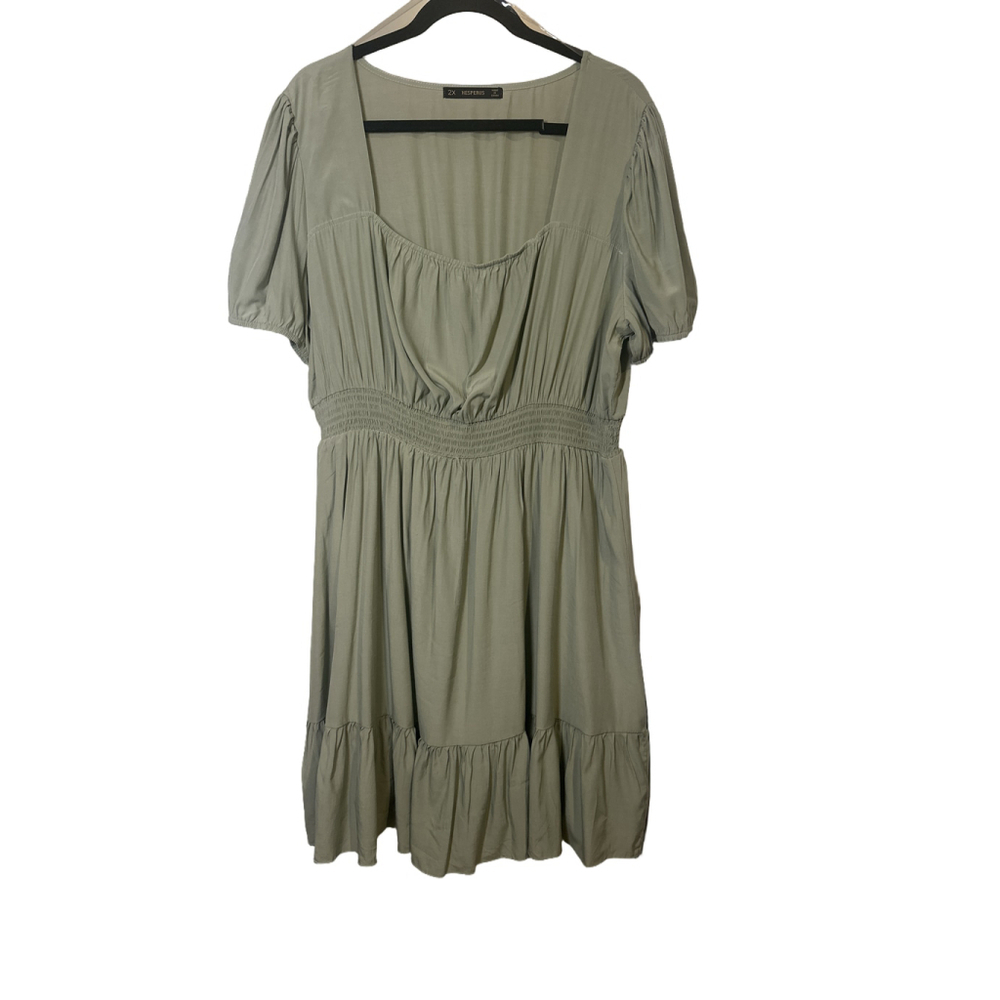 HESPERUS Size 2X Light Olive MIDI Dress